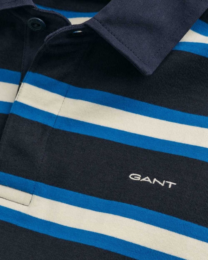 Gant Multi Stripe Rugger Men's Shirts Evening Blue | BORYU-4756