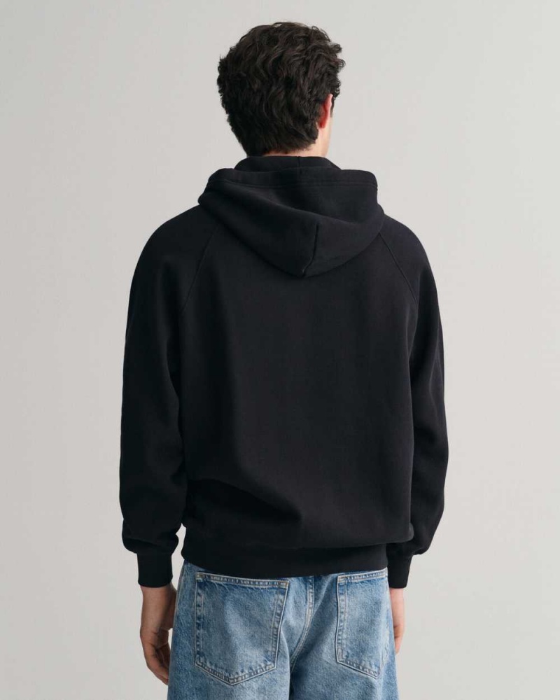 Gant New York Men's Hoodie Black | MIXYT-8396