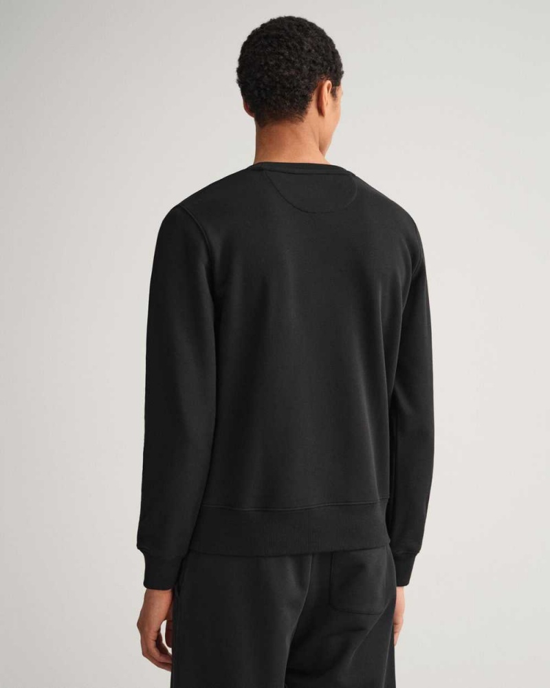 Gant Original Crew Neck Men's Sweatshirts Black | KXLNF-4052