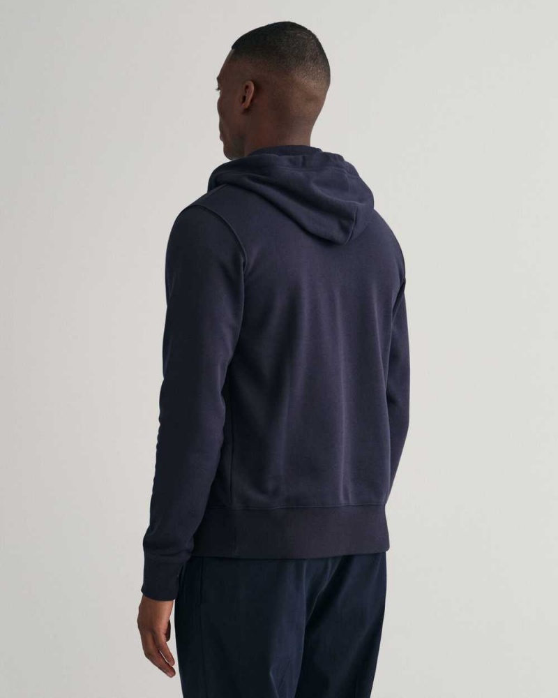 Gant Original Full-Zip Men's Hoodie Evening Blue | PAVMK-2950