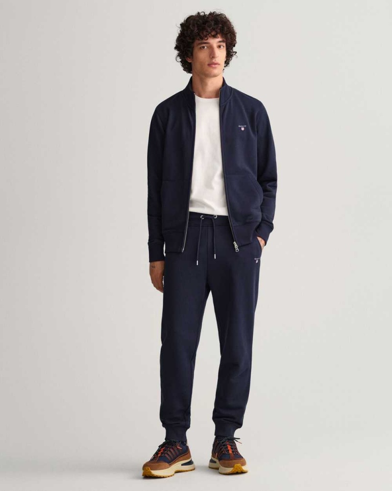 Gant Original Full-Zip Men's Track Jackets Evening Blue | PCYHU-4039