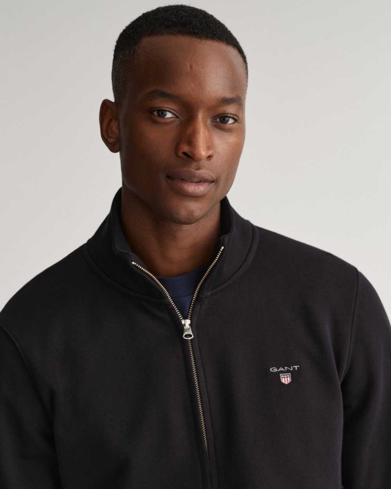 Gant Original Full-Zip Men's Track Jackets Black | GKBFH-9357