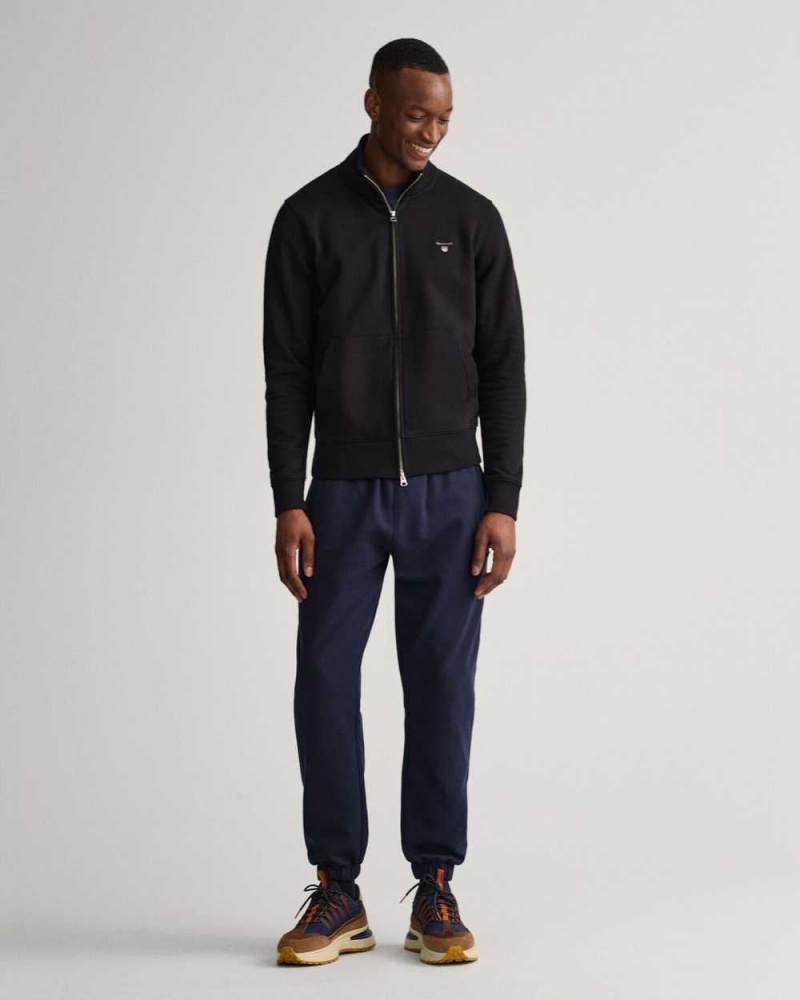 Gant Original Full-Zip Men's Track Jackets Black | GKBFH-9357