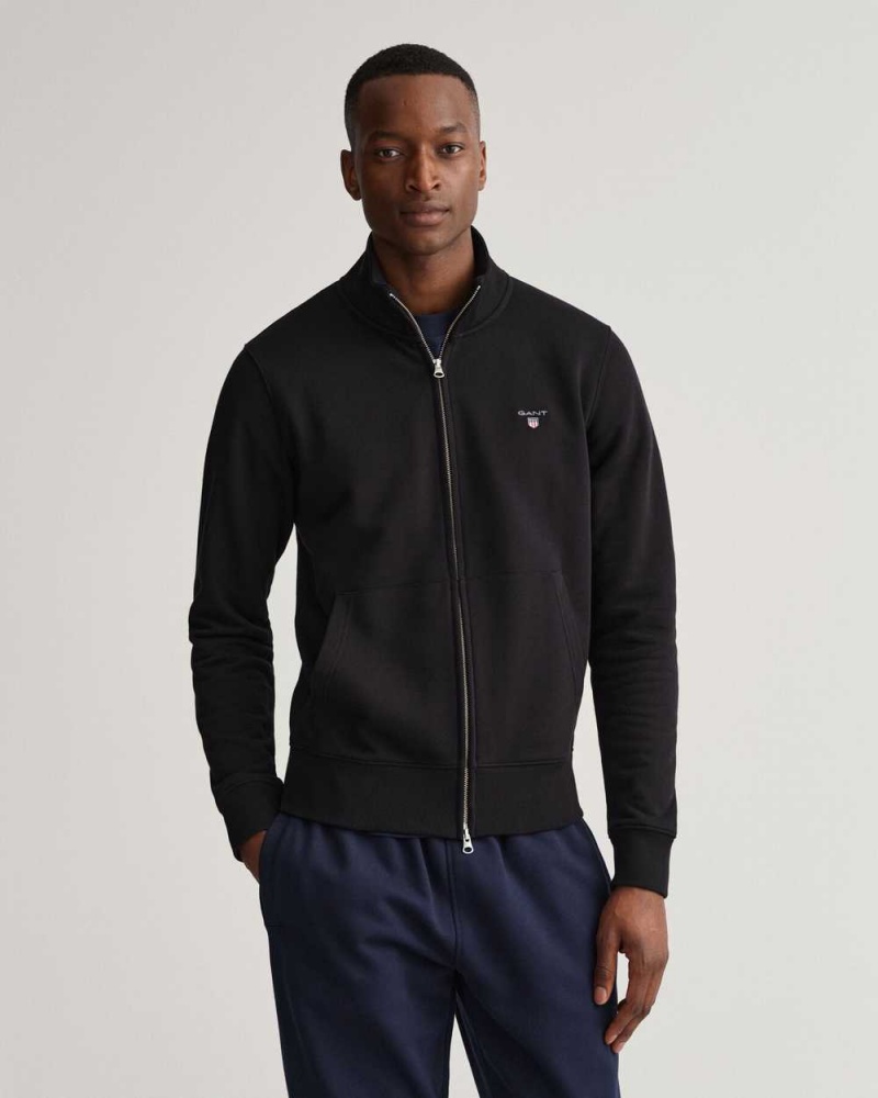 Gant Original Full-Zip Men\'s Track Jackets Black | GKBFH-9357