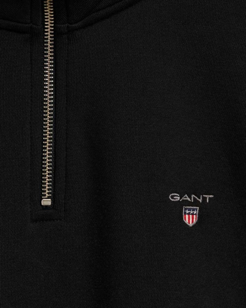 Gant Original Half-Zip Men\'s Sweatshirts Black | IOUYB-3571