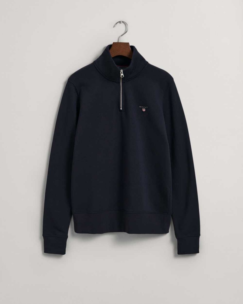 Gant Original Half-Zip Men's Sweatshirts Evening Blue | FYJHA-9352