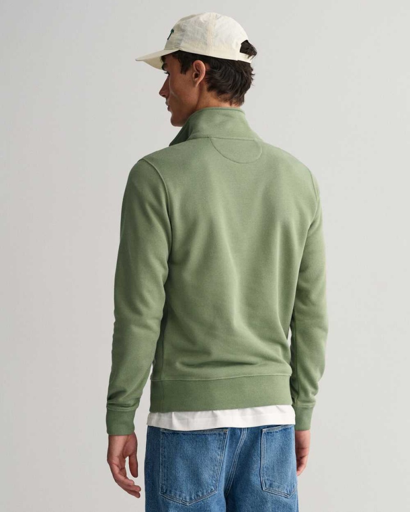 Gant Original Half-Zip Men's Sweatshirts Kalamata Green | JPYMV-3170