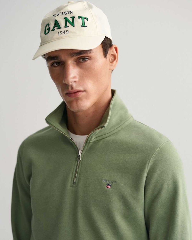 Gant Original Half-Zip Men's Sweatshirts Kalamata Green | JPYMV-3170