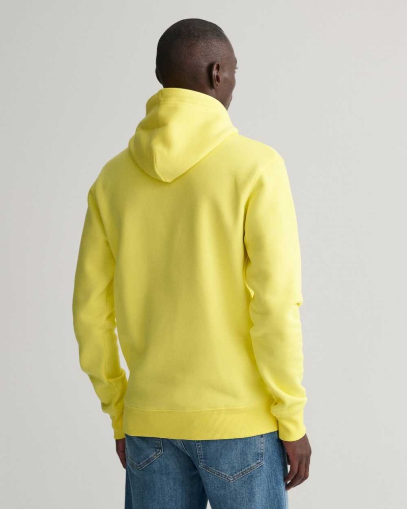 Gant Original Men's Hoodie Clear Yellow | FYAMU-6359