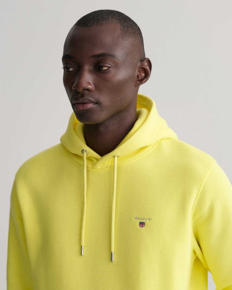 Gant Original Men's Hoodie Clear Yellow | FYAMU-6359