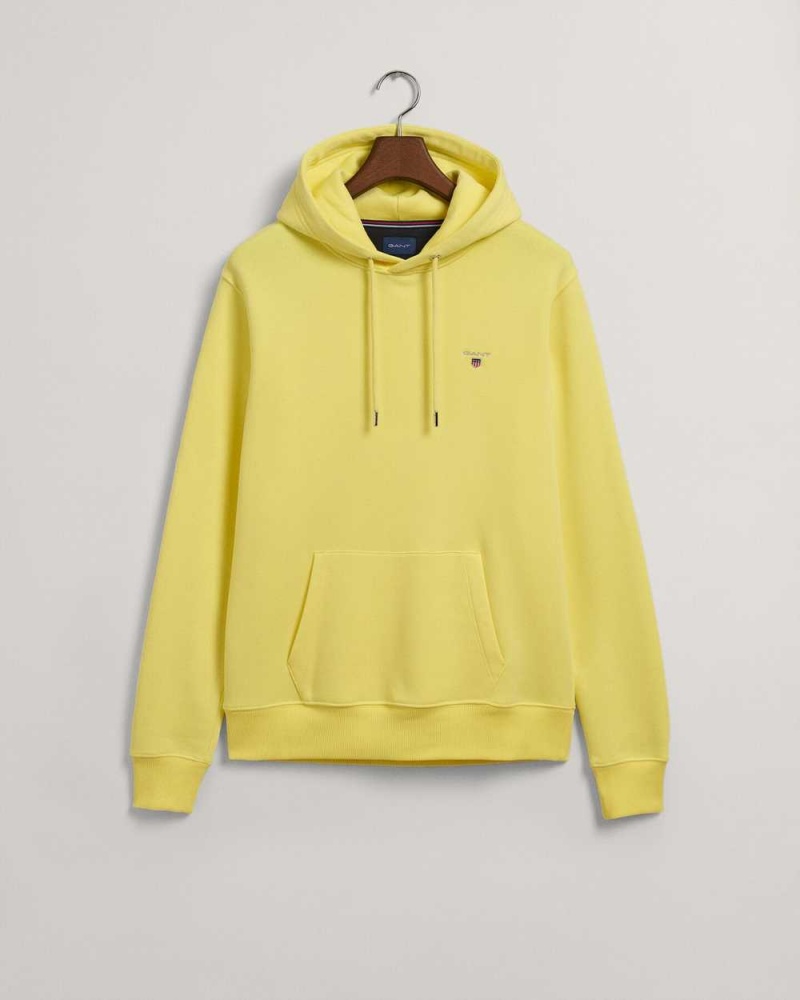 Gant Original Men's Hoodie Clear Yellow | FYAMU-6359