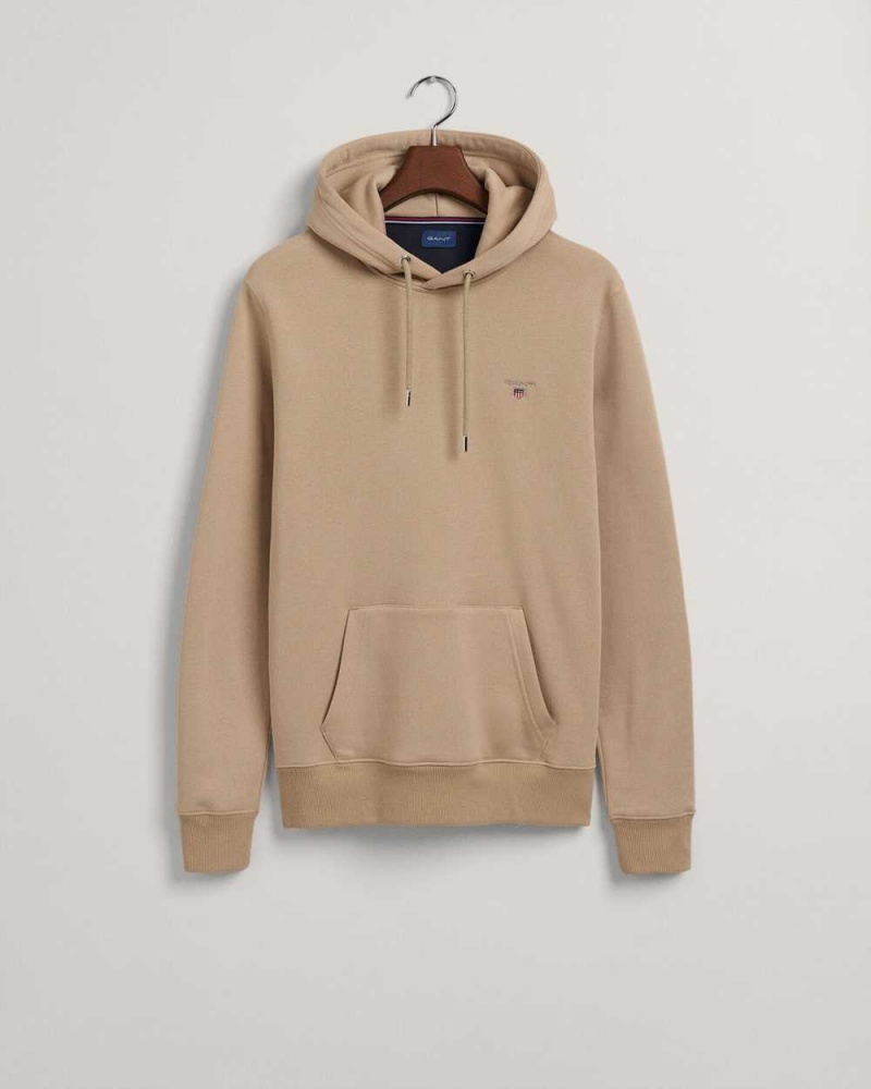 Gant Original Men's Hoodie Concrete Beige | SLKQH-6231