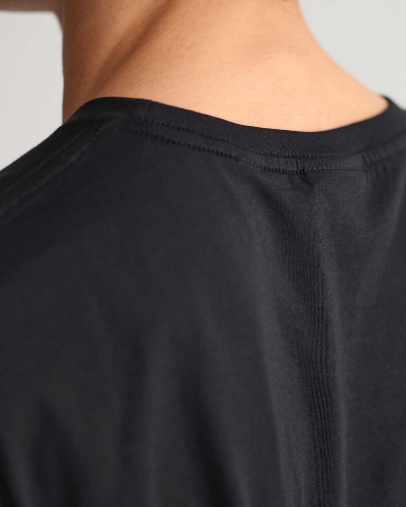 Gant Original Men's T-Shirt Black | POCND-1627