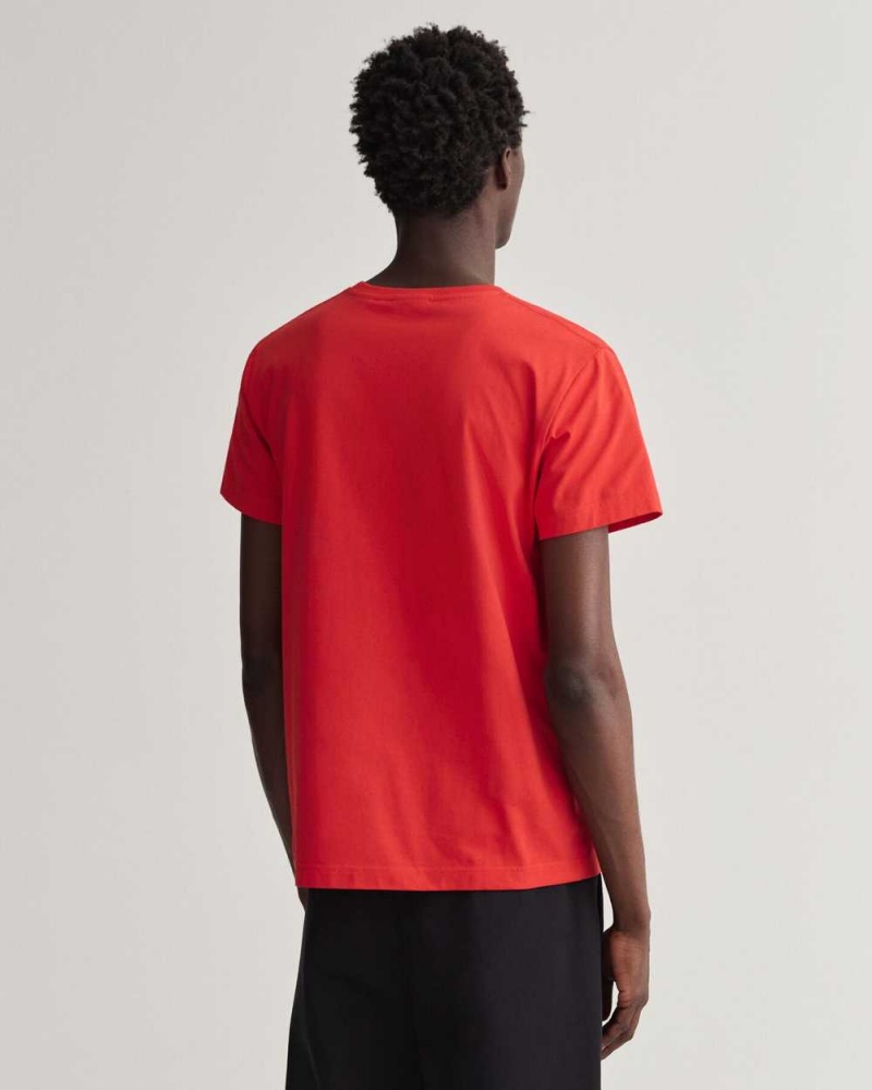 Gant Original Men's T-Shirt Bright Red | GQMUV-7512