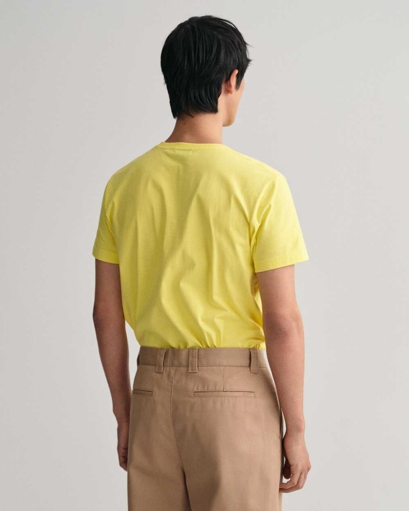 Gant Original Men's T-Shirt Clear Yellow | WUSFH-8346