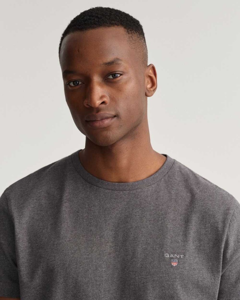 Gant Original Men's T-Shirt Dark Grey | WYGUP-8745