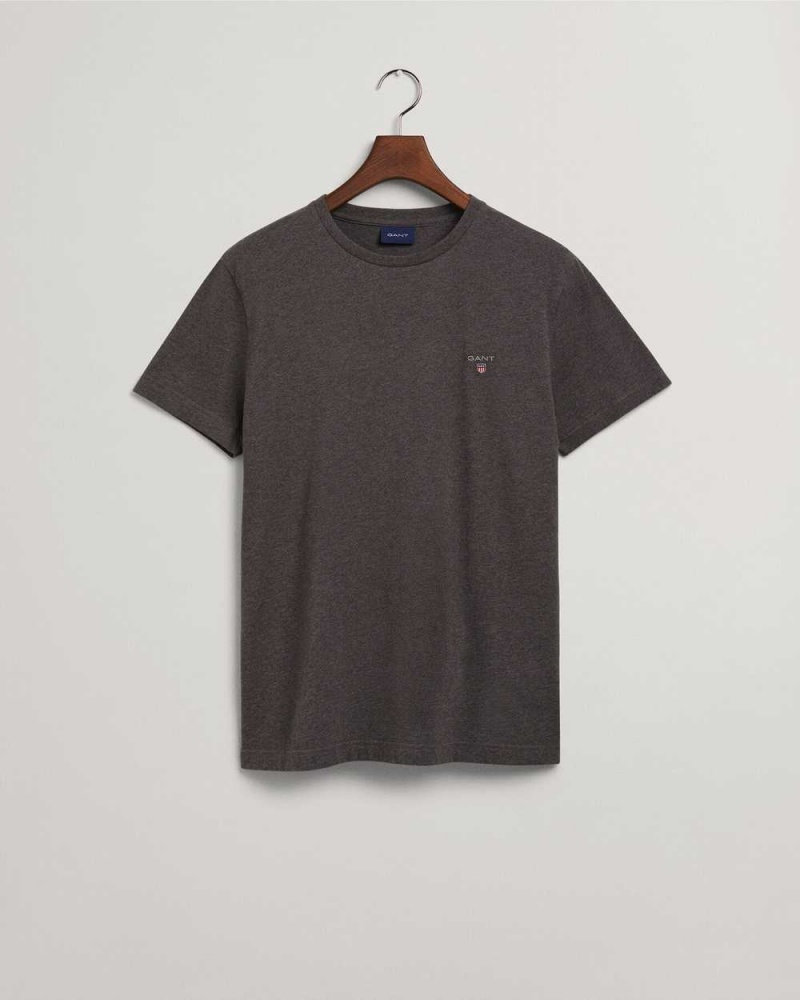 Gant Original Men's T-Shirt Dark Grey | WYGUP-8745