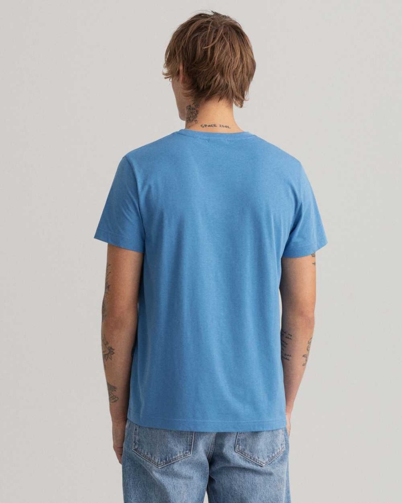 Gant Original Men's T-Shirt Day Blue | OKCWG-0463