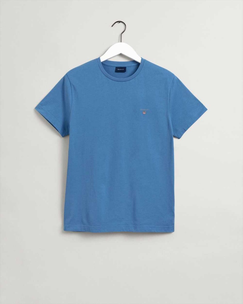 Gant Original Men's T-Shirt Day Blue | OKCWG-0463