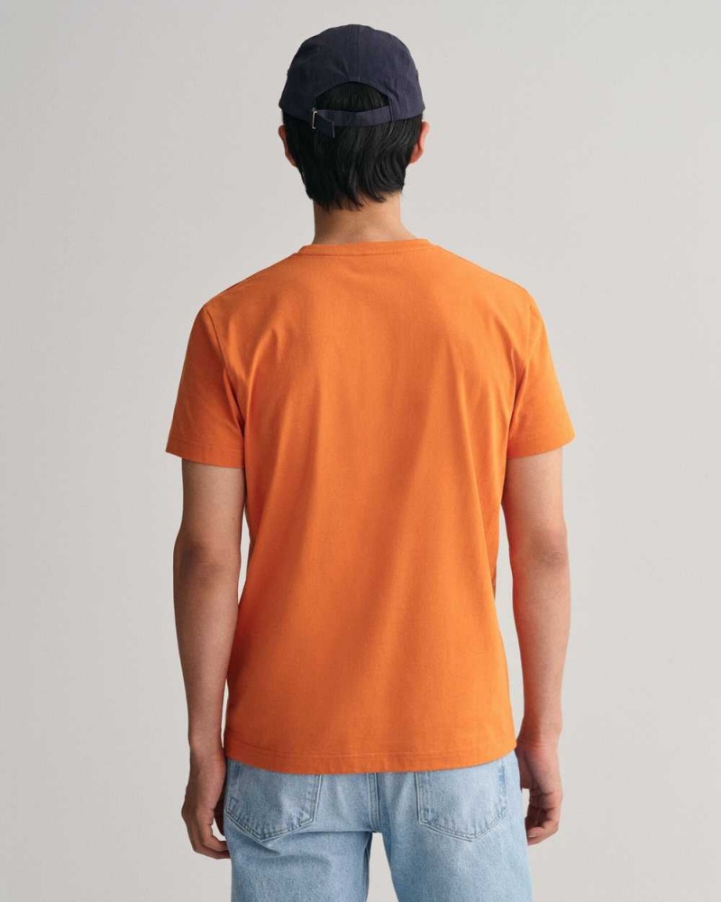 Gant Original Men's T-Shirt Pumpkin Orange | LPIHS-9241