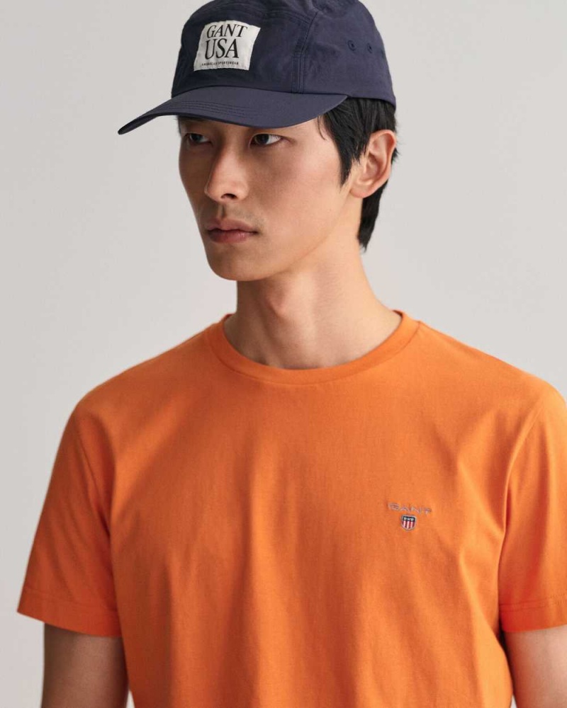 Gant Original Men's T-Shirt Pumpkin Orange | LPIHS-9241