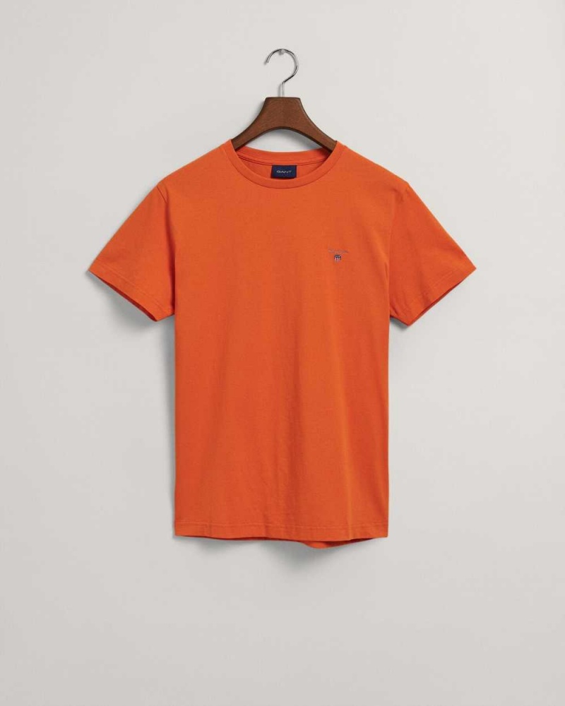 Gant Original Men's T-Shirt Pumpkin Orange | LPIHS-9241