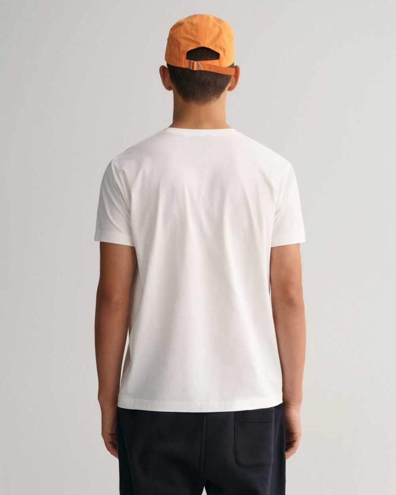 Gant Original Men's T-Shirt White | XRVPN-2634