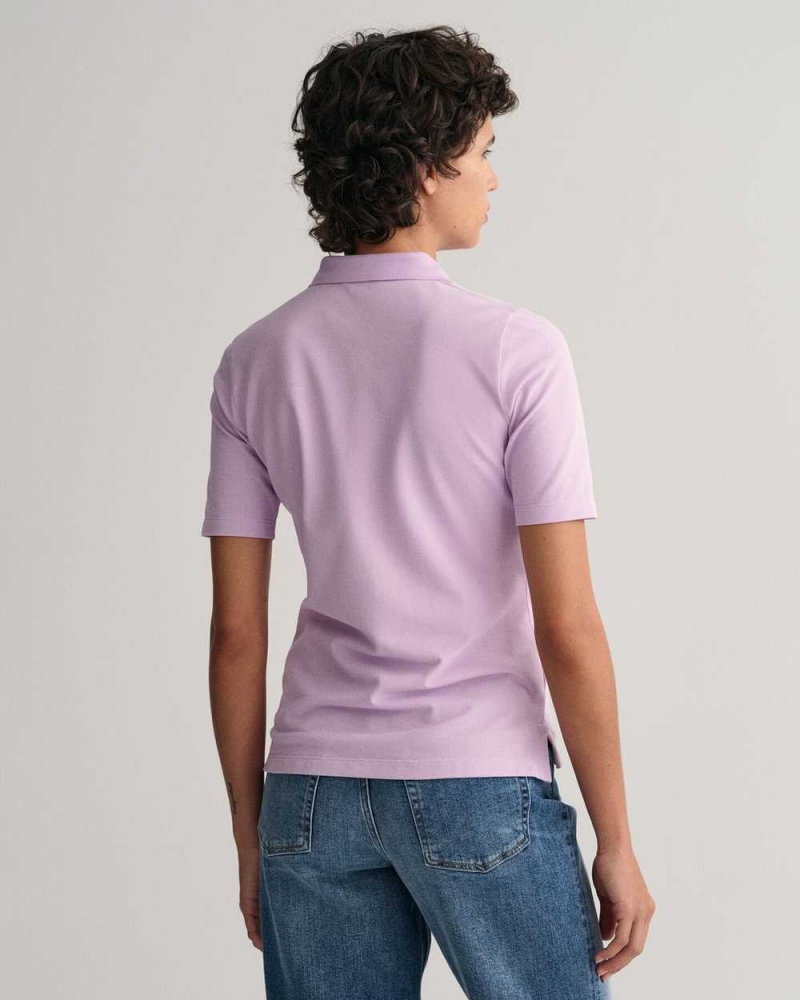 Gant Original Mid Sleeve Piqué Women's Polo Shirt Soothing Lilac | ATRPV-4287