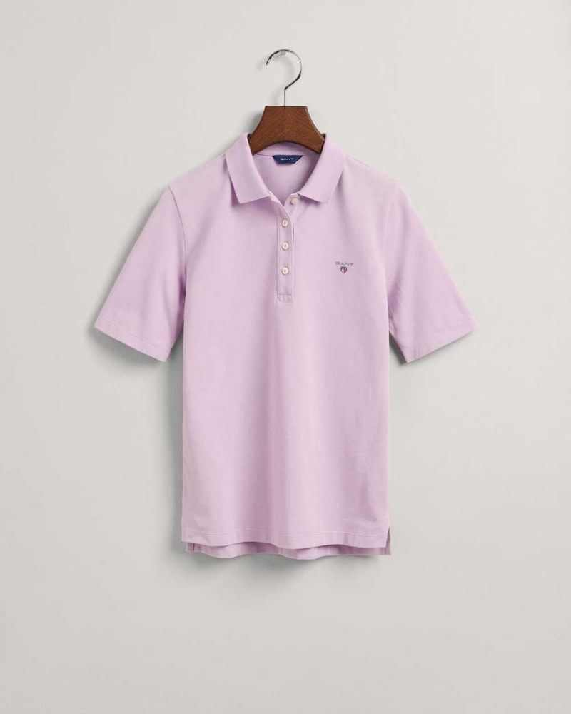 Gant Original Mid Sleeve Piqué Women's Polo Shirt Soothing Lilac | ATRPV-4287