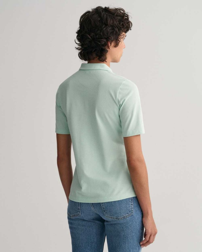 Gant Original Mid Sleeve Piqué Women's Polo Shirt Minty Green | YWHXG-2917