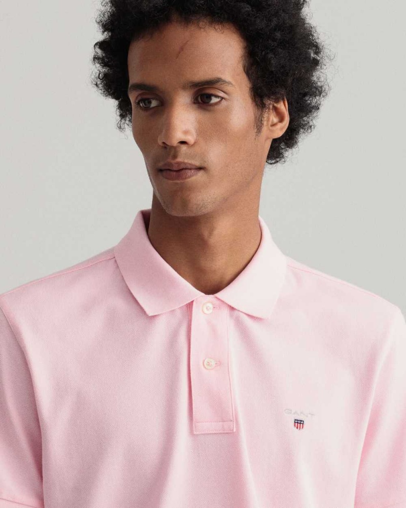 Gant Original Piqué Men's Polo Shirt California Pink | JWXRI-1643