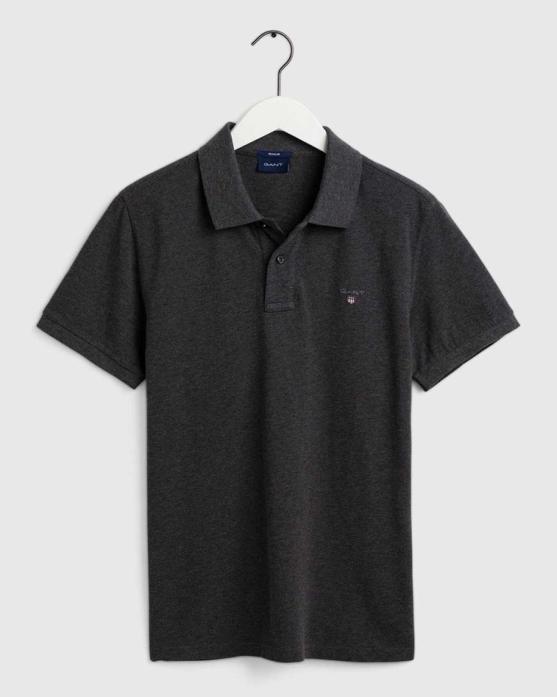 Gant Original Piqué Men\'s Polo Shirt Dark Grey | KOATQ-1530