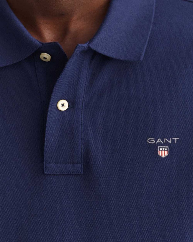 Gant Original Piqué Men's Polo Shirt Evening Blue | HGPFS-3690