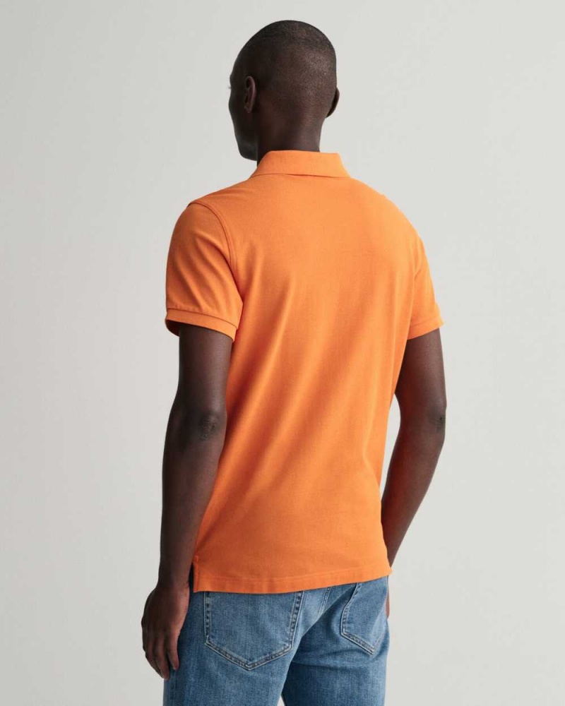 Gant Original Piqué Men's Polo Shirt Pumpkin Orange | LPYQZ-1958