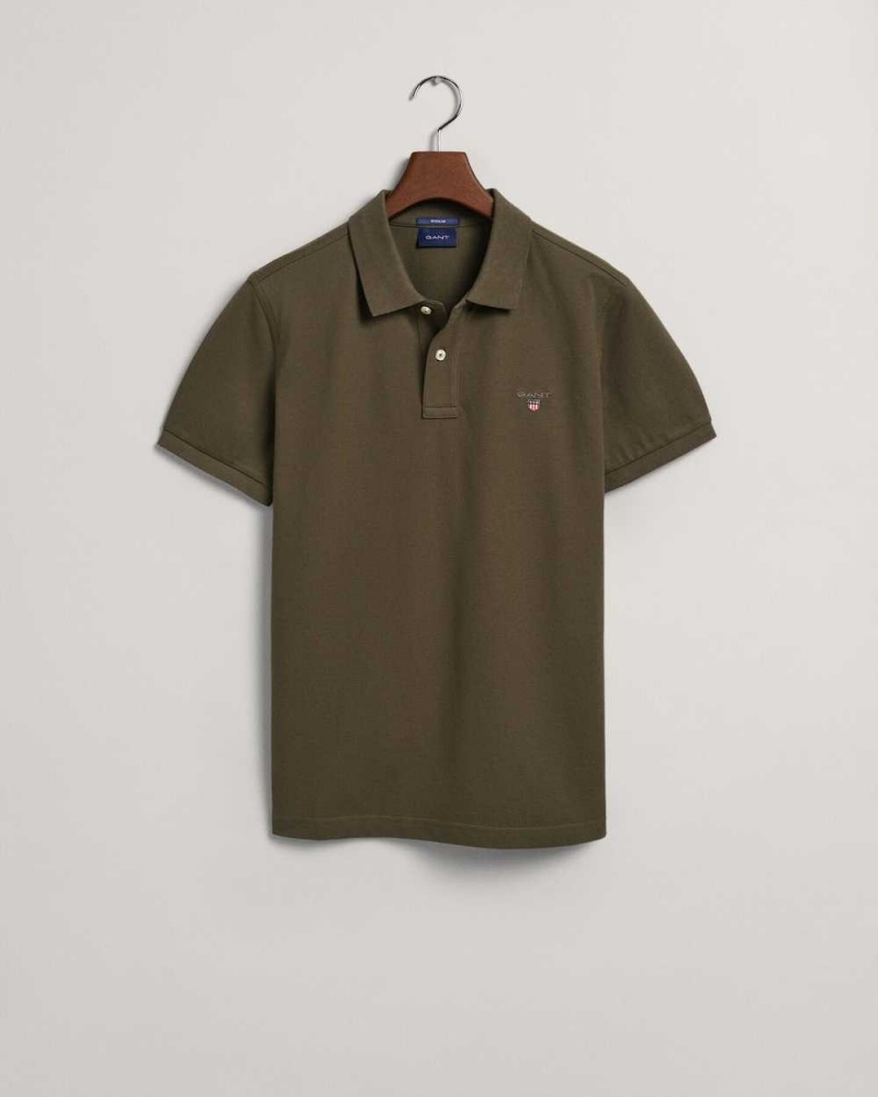 Gant Original Piqué Men\'s Polo Shirt Racing Green | LXWDJ-2540