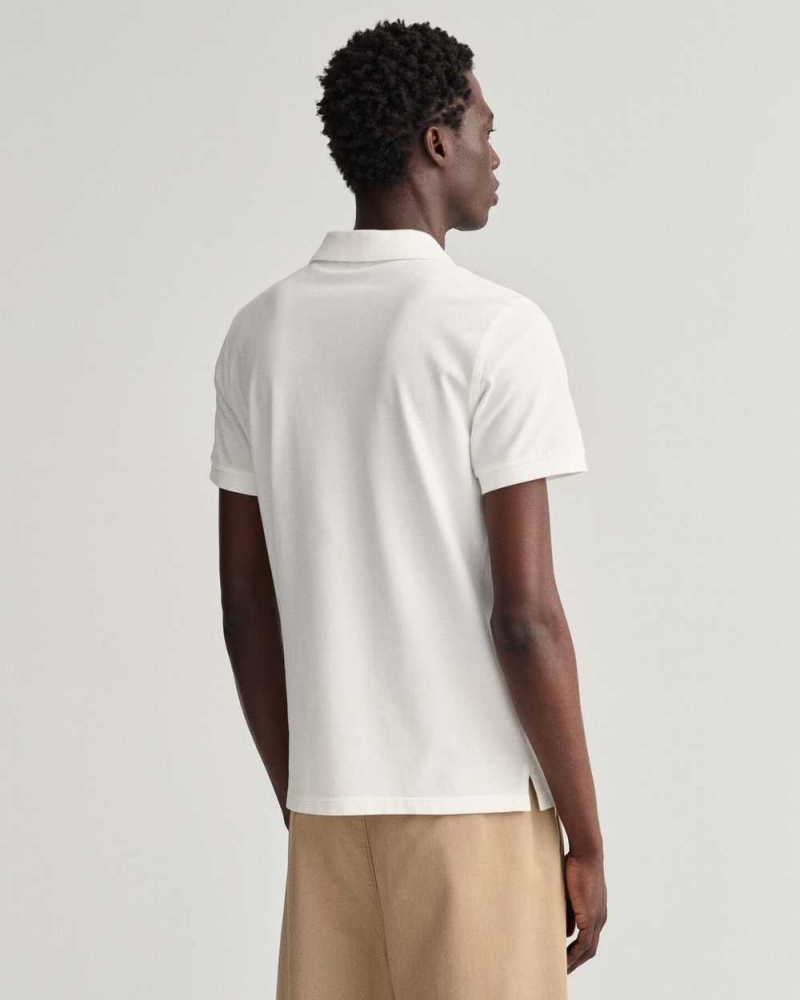 Gant Original Piqué Men's Polo Shirt White | VKUCQ-3974