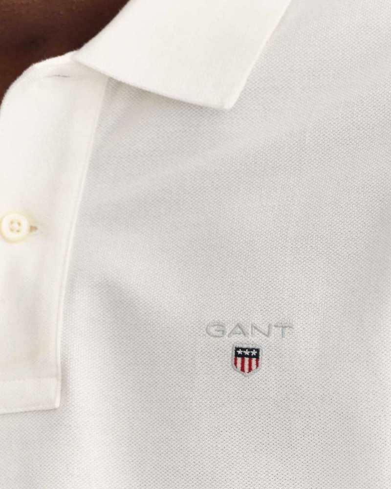 Gant Original Piqué Men's Polo Shirt White | VKUCQ-3974