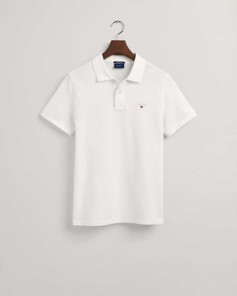 Gant Original Piqué Men's Polo Shirt White | VKUCQ-3974