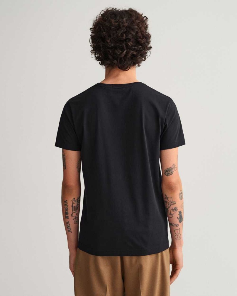 Gant Original Slim Fit Men's T-Shirt Black | UCTFP-1569