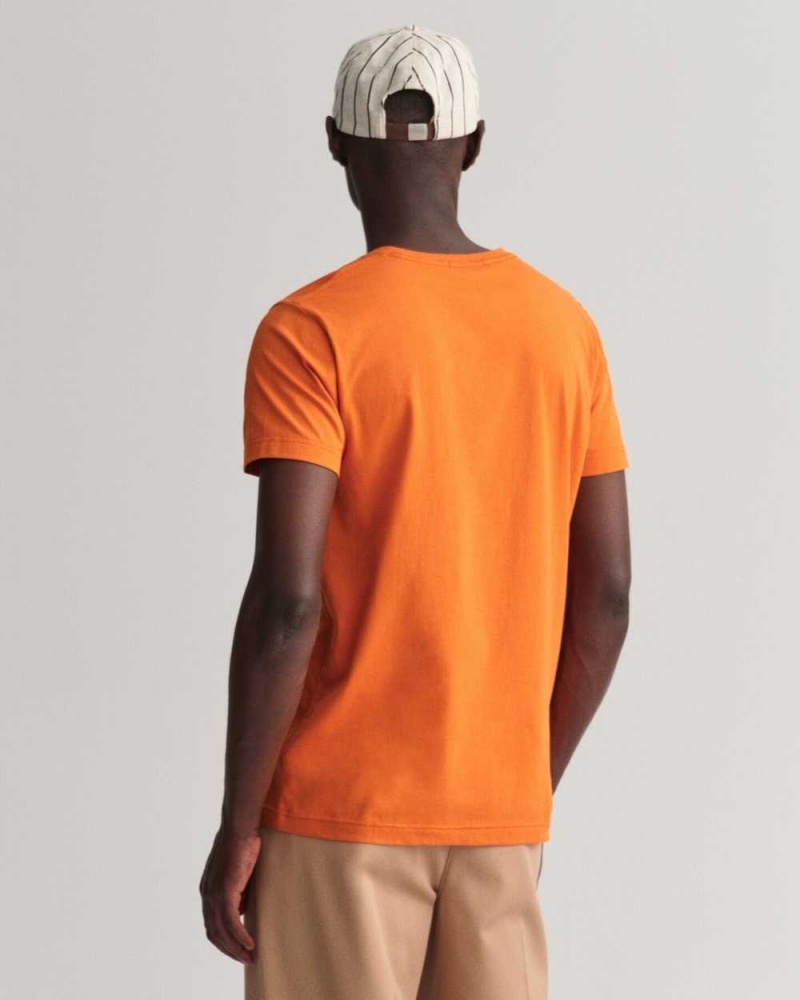 Gant Original Slim Fit Men's T-Shirt Pumpkin Orange | ENSHX-5638