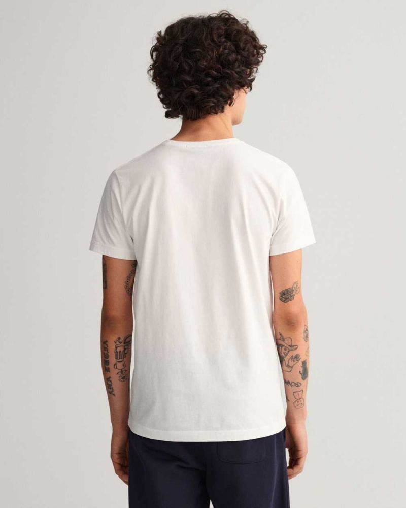 Gant Original Slim Fit Men's T-Shirt White | KUOSD-1032