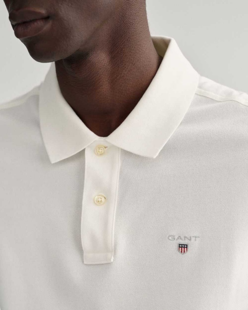 Gant Original Slim Fit Piqué Men's Polo Shirt White | BDOUX-3821