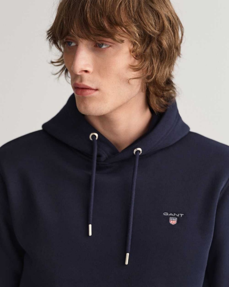 Gant Original Sweat Men's Hoodie Evening Blue | XJPYH-6850