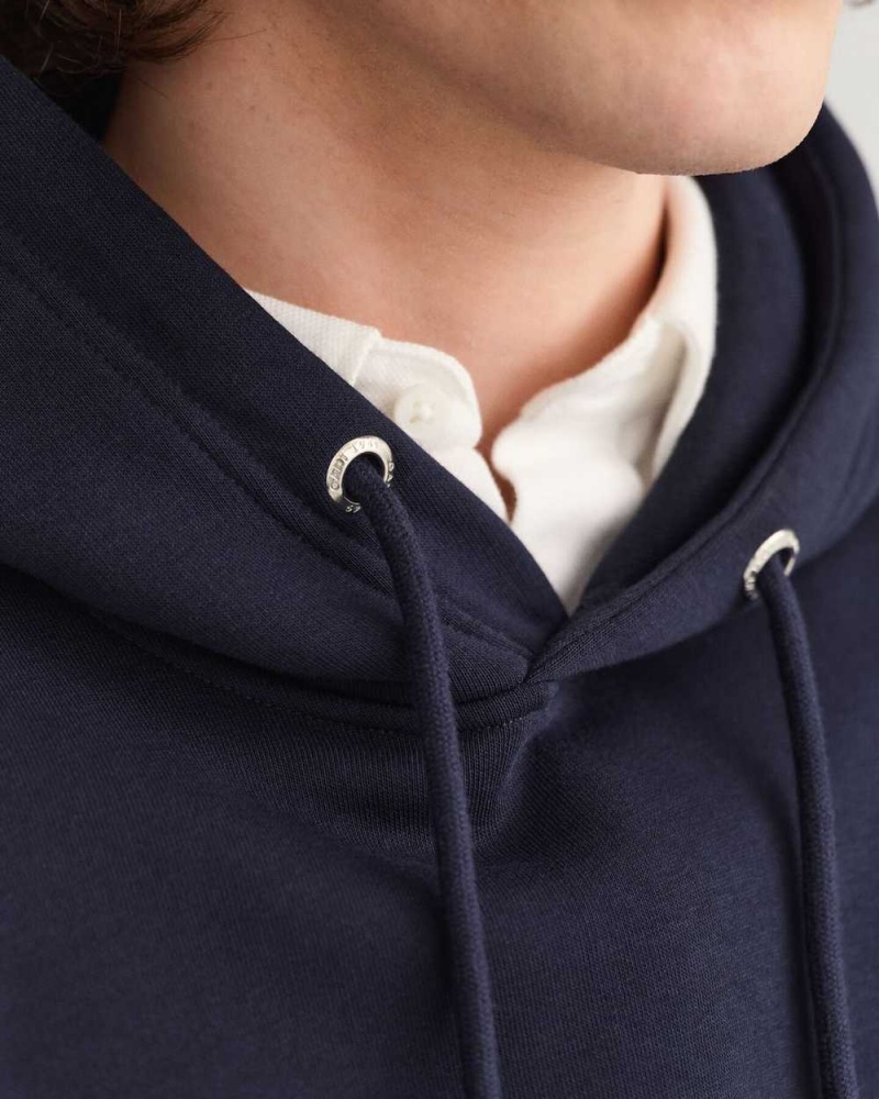 Gant Original Sweat Men's Hoodie Evening Blue | XJPYH-6850