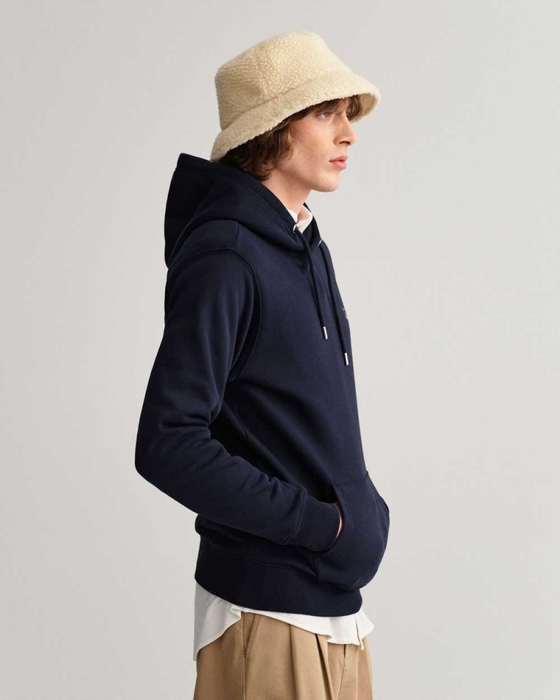 Gant Original Sweat Men's Hoodie Evening Blue | XJPYH-6850