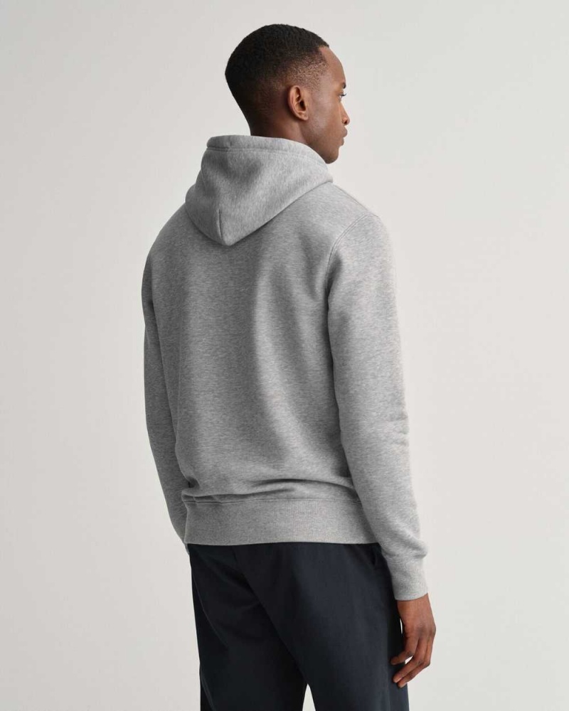 Gant Original Sweat Men's Hoodie Grey Melange | MAIKW-8095