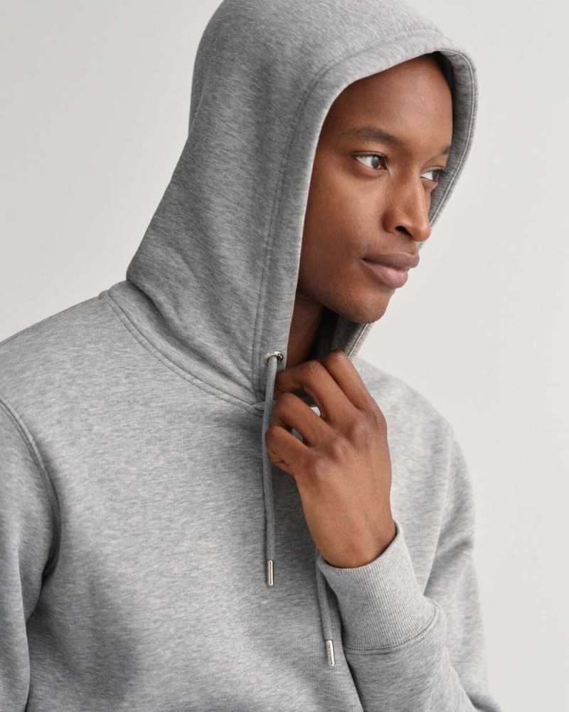 Gant Original Sweat Men's Hoodie Grey Melange | MAIKW-8095