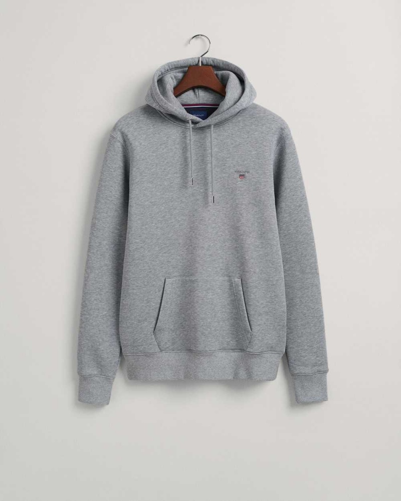 Gant Original Sweat Men's Hoodie Grey Melange | MAIKW-8095