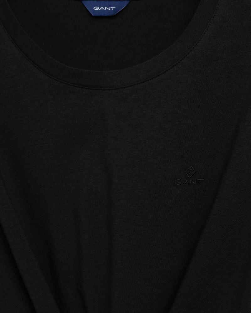 Gant Original Women's T-Shirt Black | XMUSK-8935