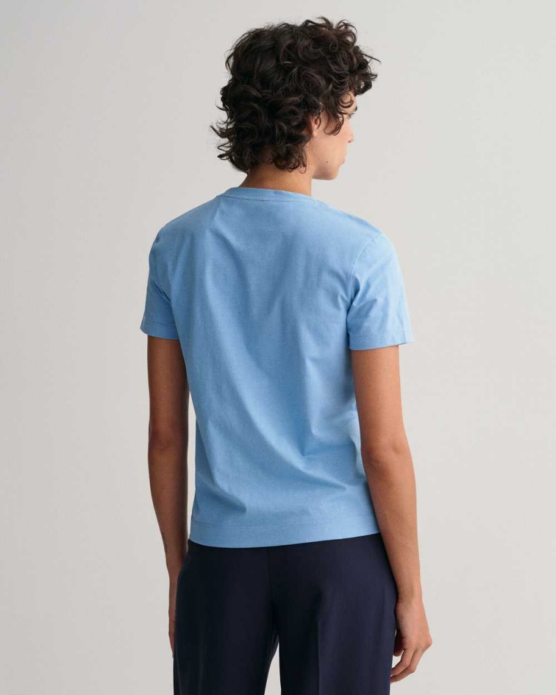 Gant Original Women's T-Shirt Gentle Blue | OCYTX-2675